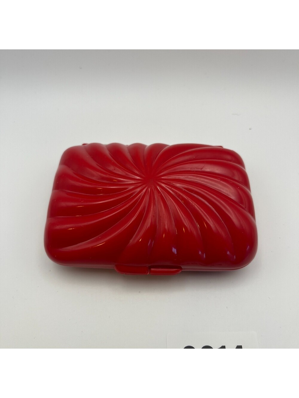 Vintage Retro Red Travel Makeup Brush Set Lighted Mirror Cosmetic Compact Case